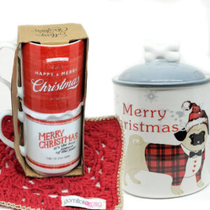 2 Tazze in ceramica con Barattolo Merry Christmas