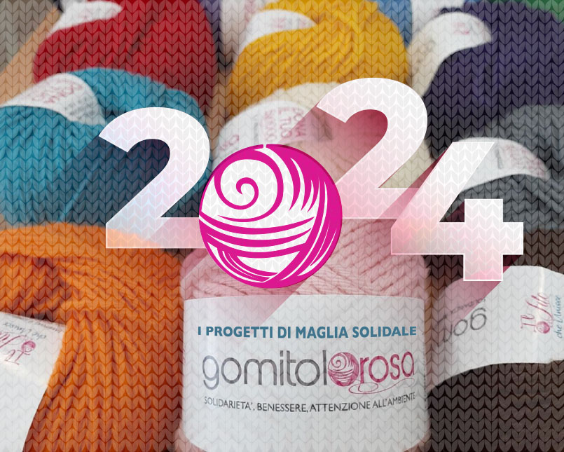 I progetti di maglia solidale Gomitolorosa del 2024.